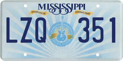 MS license plate LZQ351
