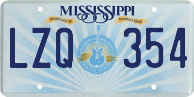 MS license plate LZQ354