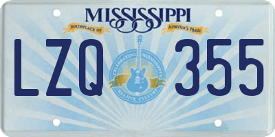 MS license plate LZQ355