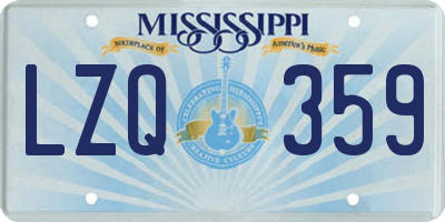 MS license plate LZQ359
