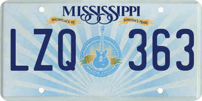 MS license plate LZQ363