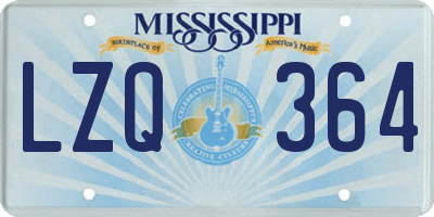 MS license plate LZQ364