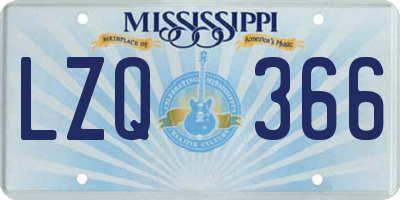 MS license plate LZQ366