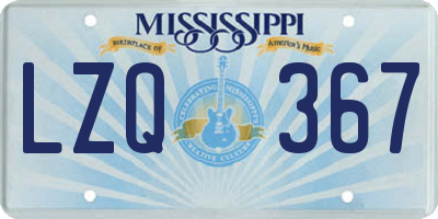 MS license plate LZQ367