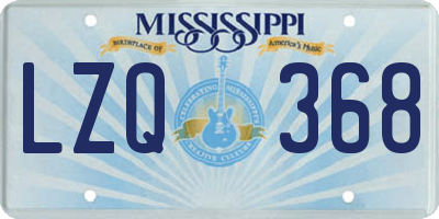 MS license plate LZQ368