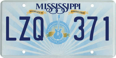 MS license plate LZQ371