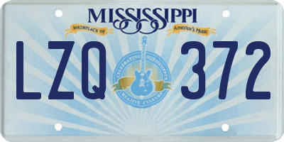 MS license plate LZQ372