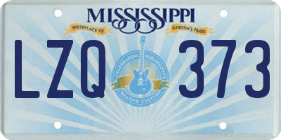 MS license plate LZQ373