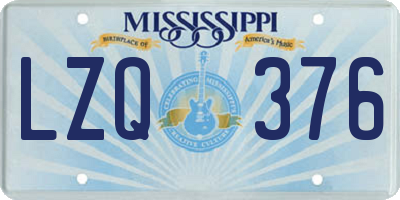 MS license plate LZQ376