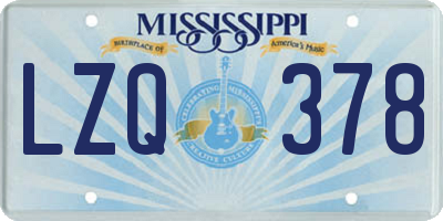 MS license plate LZQ378