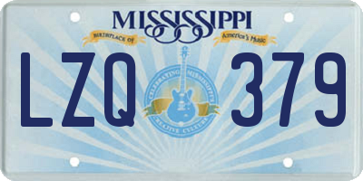MS license plate LZQ379