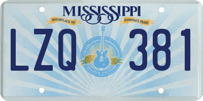 MS license plate LZQ381