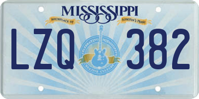 MS license plate LZQ382