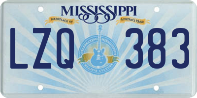 MS license plate LZQ383