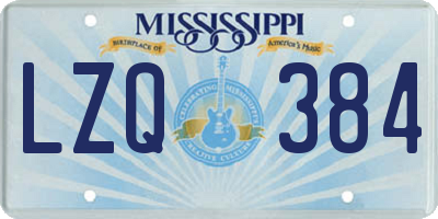 MS license plate LZQ384