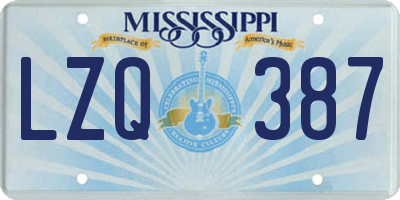 MS license plate LZQ387