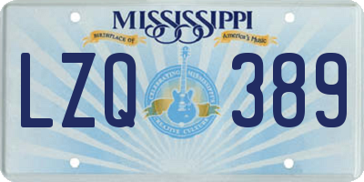 MS license plate LZQ389
