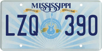 MS license plate LZQ390