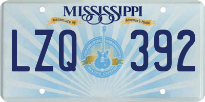 MS license plate LZQ392