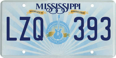MS license plate LZQ393
