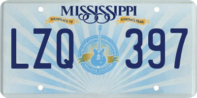 MS license plate LZQ397