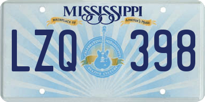 MS license plate LZQ398