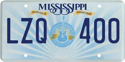 MS license plate LZQ400