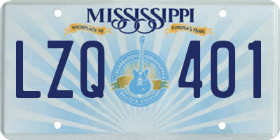 MS license plate LZQ401