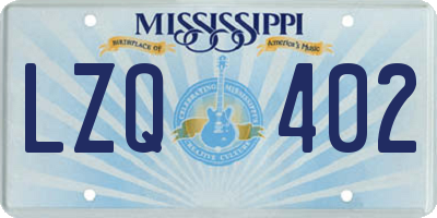 MS license plate LZQ402