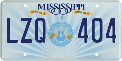 MS license plate LZQ404