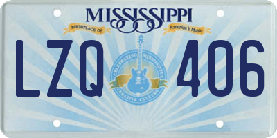 MS license plate LZQ406