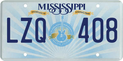 MS license plate LZQ408