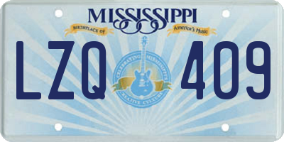 MS license plate LZQ409