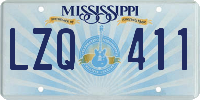 MS license plate LZQ411