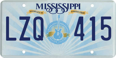 MS license plate LZQ415