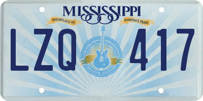 MS license plate LZQ417