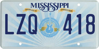 MS license plate LZQ418