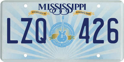 MS license plate LZQ426