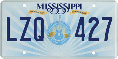 MS license plate LZQ427
