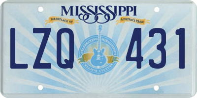 MS license plate LZQ431
