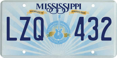 MS license plate LZQ432