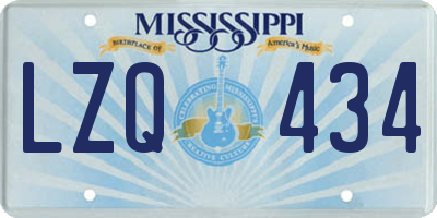MS license plate LZQ434