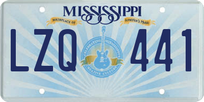 MS license plate LZQ441