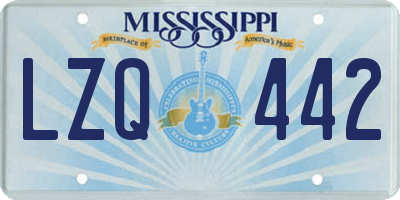 MS license plate LZQ442
