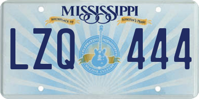MS license plate LZQ444