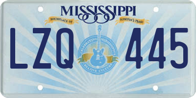 MS license plate LZQ445