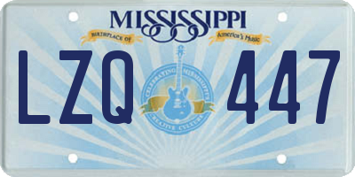 MS license plate LZQ447