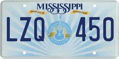 MS license plate LZQ450
