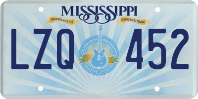 MS license plate LZQ452