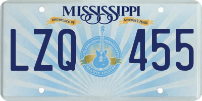 MS license plate LZQ455